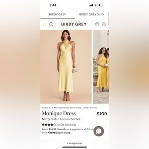 Birdy Grey Yellow Halter Sheath Dress